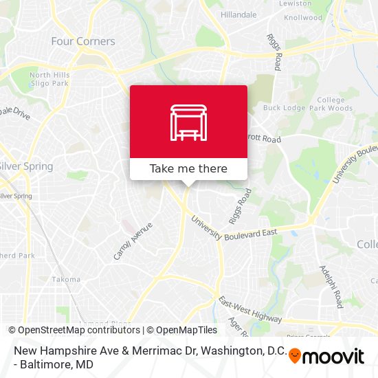 New Hampshire Ave & Merrimac Dr map