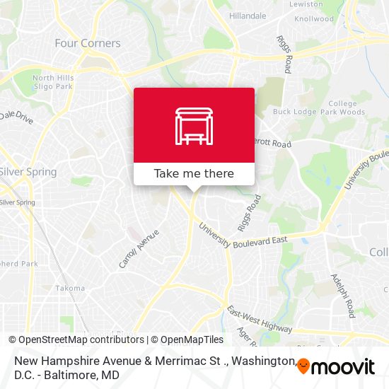 New Hampshire Avenue & Merrimac St . map