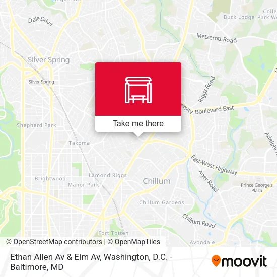 Ethan Allen Av & Elm Av map