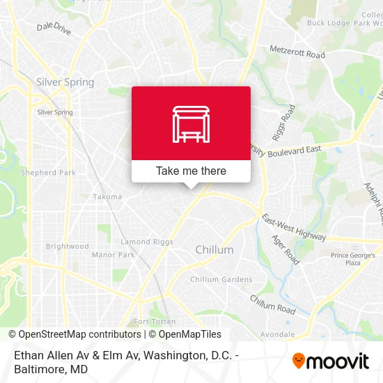 Ethan Allen Av & Elm Av map