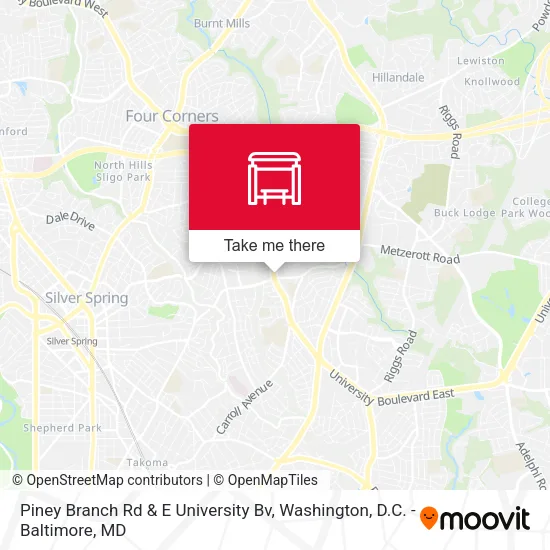 Mapa de Piney Branch Rd & E University Bv