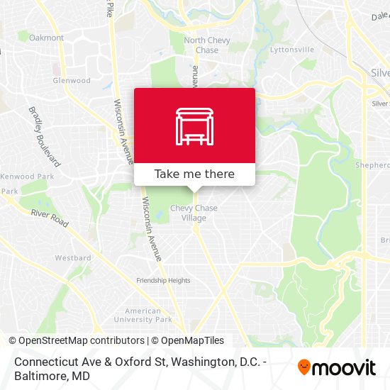 Connecticut Ave & Oxford St map