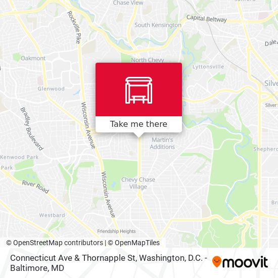 Connecticut Ave & Thornapple St map
