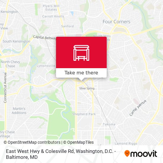 East West Hwy & Colesville Rd map