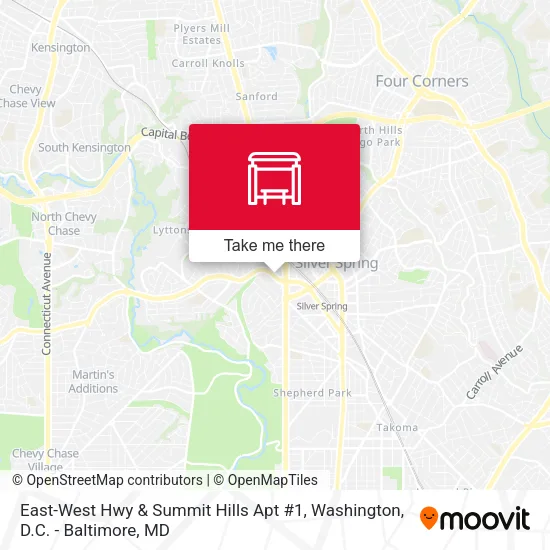 East-West Hwy & Summit Hills Apt #1 map