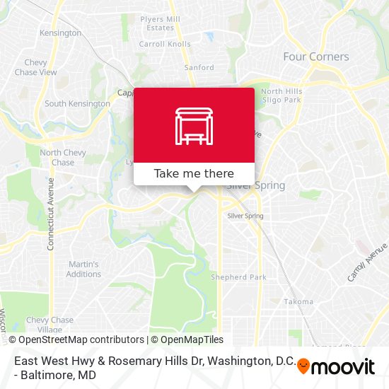 East West Hwy & Rosemary Hills Dr map