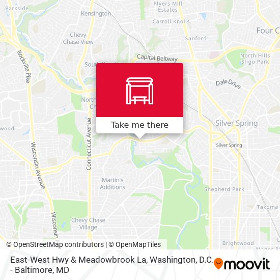 East-West Hwy & Meadowbrook La map