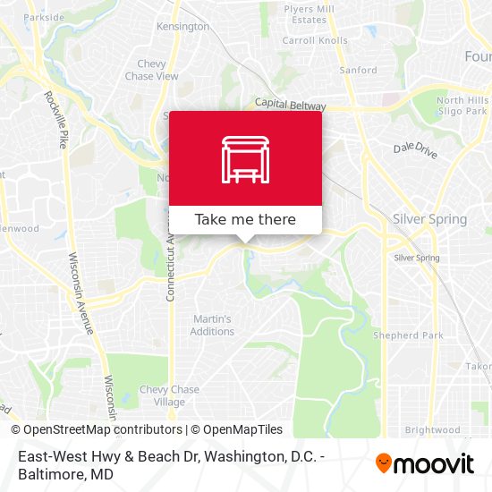 East-West Hwy & Beach Dr map