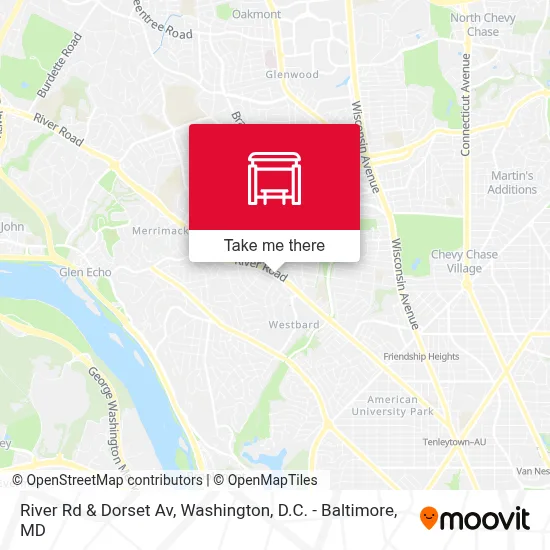 River Rd & Dorset Av map