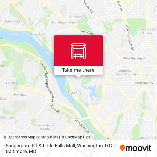 Mapa de Sangamore Rd & Little Falls Mall