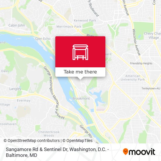 Sangamore Rd & Sentinel Dr map