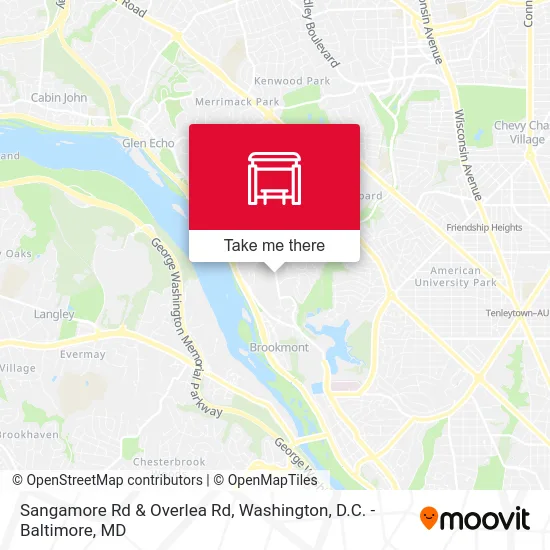 Sangamore Rd & Overlea Rd map