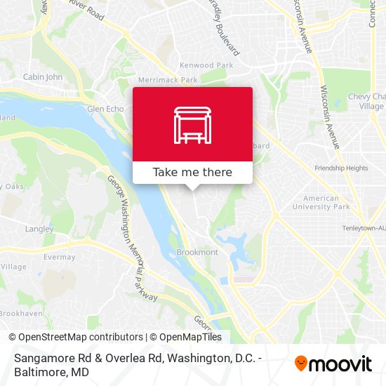 Sangamore Rd & Overlea Rd map
