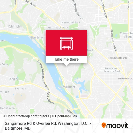 Sangamore Rd & Overlea Rd map