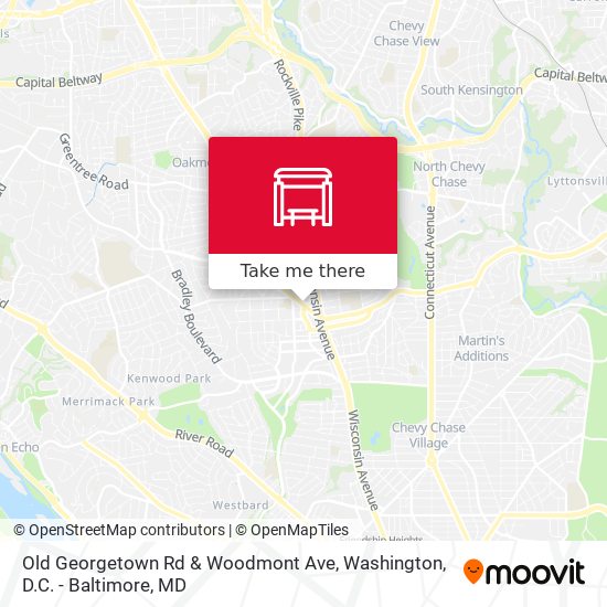 Old Georgetown Rd & Woodmont Ave map