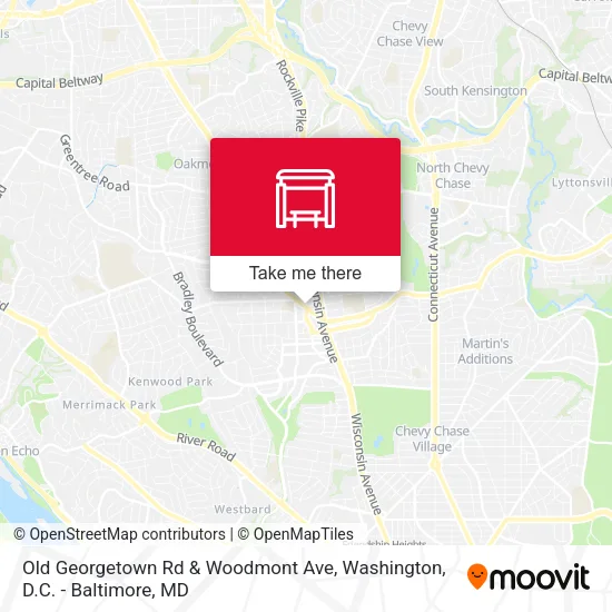Mapa de Old Georgetown Rd & Woodmont Ave
