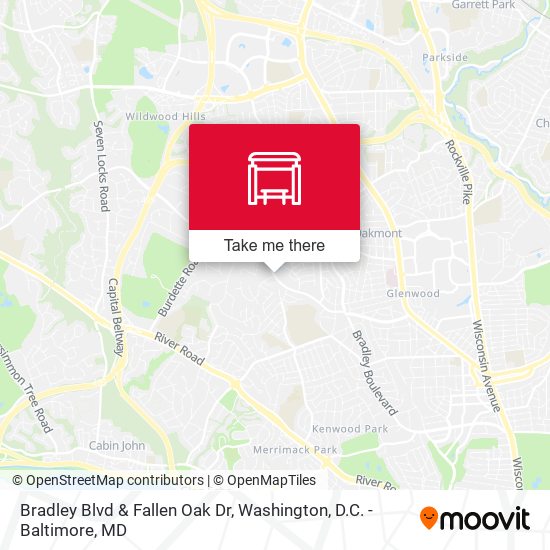 Bradley Blvd & Fallen Oak Dr map