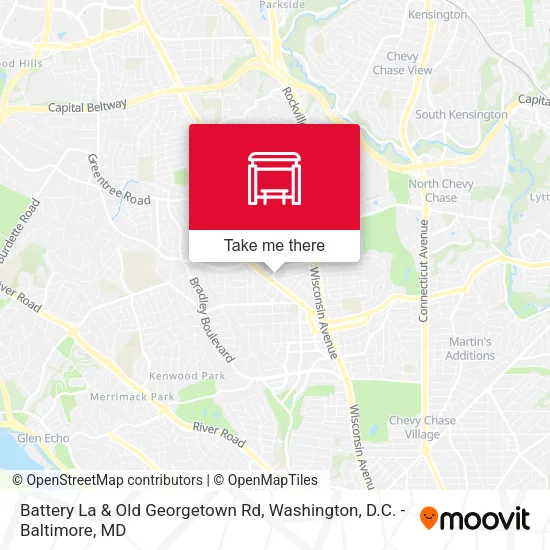 Battery La & Old Georgetown Rd map