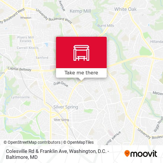Colesville Rd & Franklin Ave map