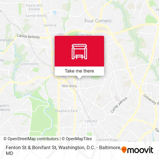 Fenton St & Bonifant St map