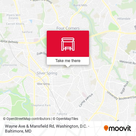 Wayne Ave & Mansfield Rd map