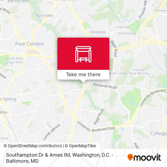 Southampton Dr & Ames Rd map
