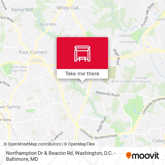 Northampton Dr & Beacon Rd map