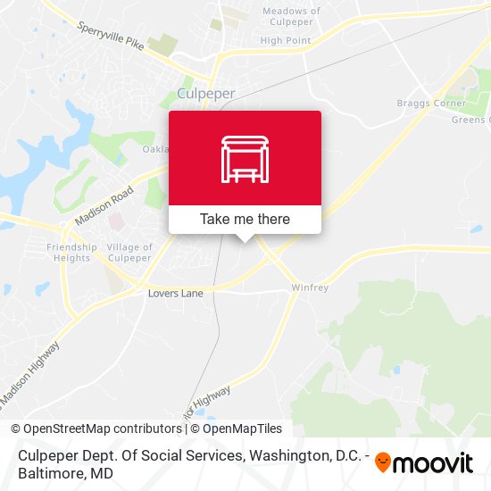 Culpeper Dept. Of Social Services map