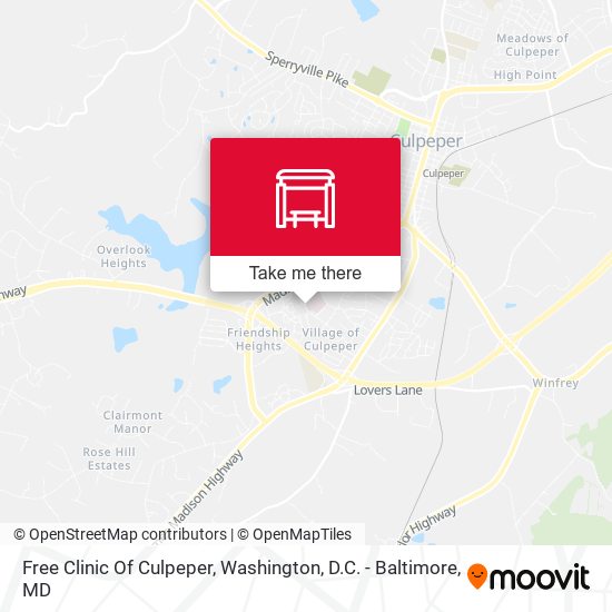 Free Clinic Of Culpeper map