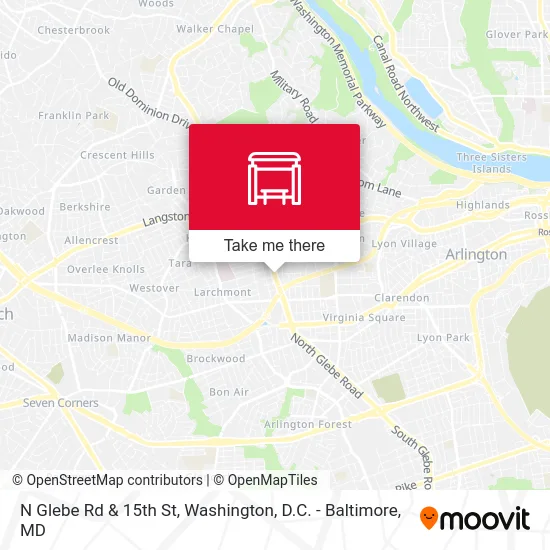 N Glebe Rd & 15th St map