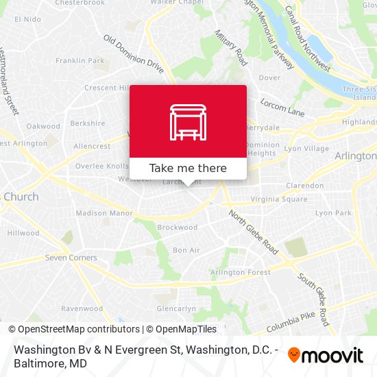 Washington Bv & N Evergreen St map