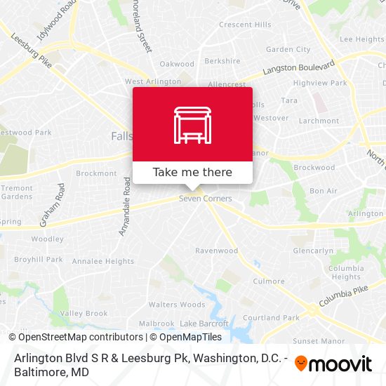 Arlington Blvd S R & Leesburg Pk map
