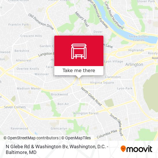 Mapa de N Glebe Rd & Washington Bv