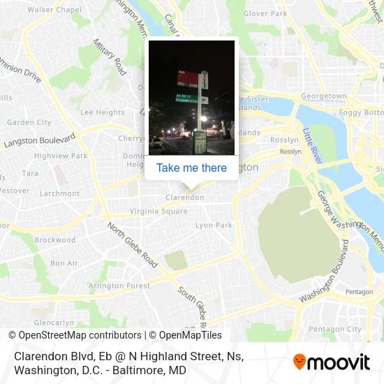 Clarendon Blvd, Eb @ N Highland Street, Ns map