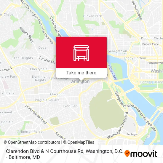 Clarendon Blvd & N Courthouse Rd map