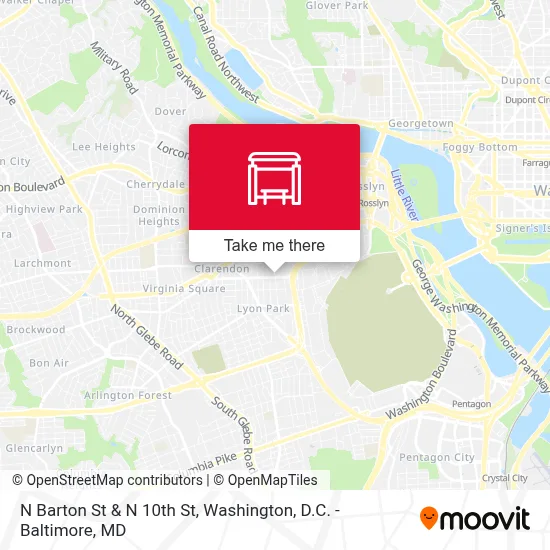 N Barton St & N 10th St map