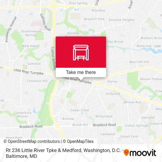 Rt 236 Little River Tpke & Medford map