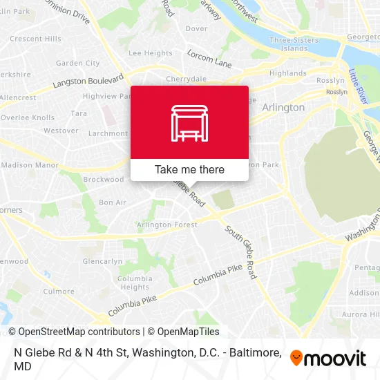 N Glebe Rd & N 4th St map