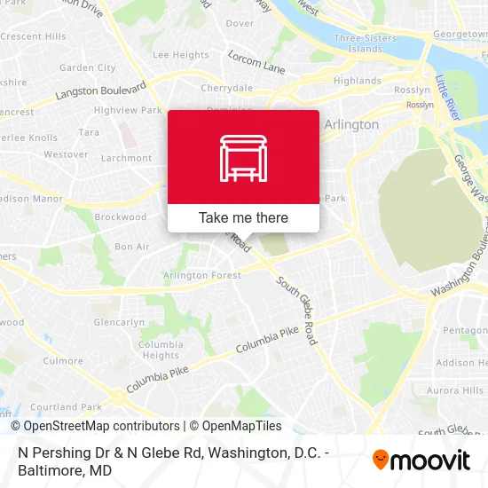 N Pershing Dr & N Glebe Rd map