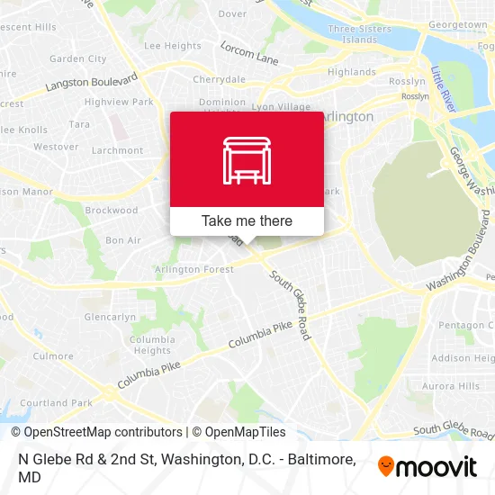 N Glebe Rd & 2nd St map