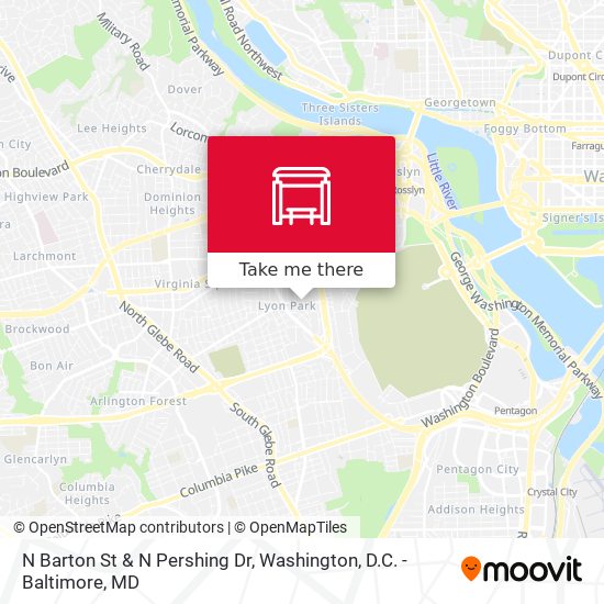 N Barton St & N Pershing Dr map