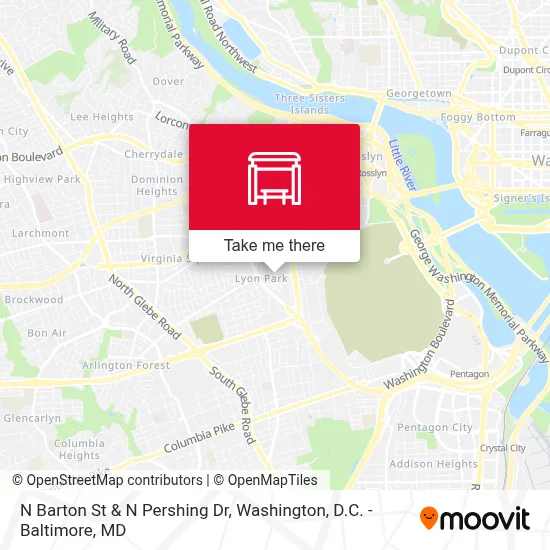 N Barton St & N Pershing Dr map