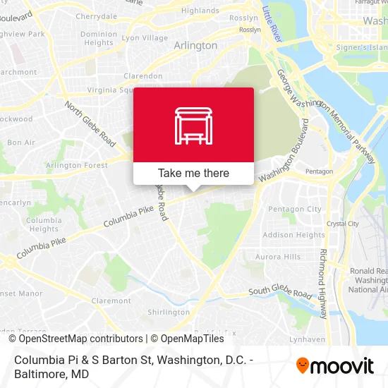 Columbia Pi & S Barton St map