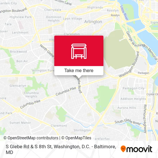 S Glebe Rd & S 8th St map