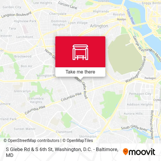 S Glebe Rd & S 6th St map