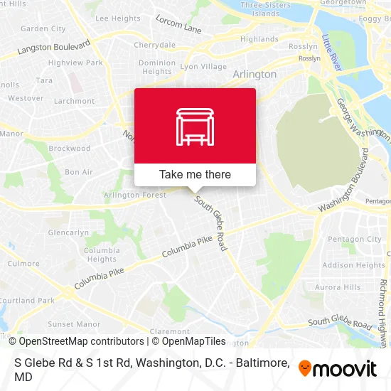 S Glebe Rd & S 1st Rd map