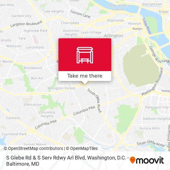 S Glebe Rd & S Serv Rdwy Arl Blvd map