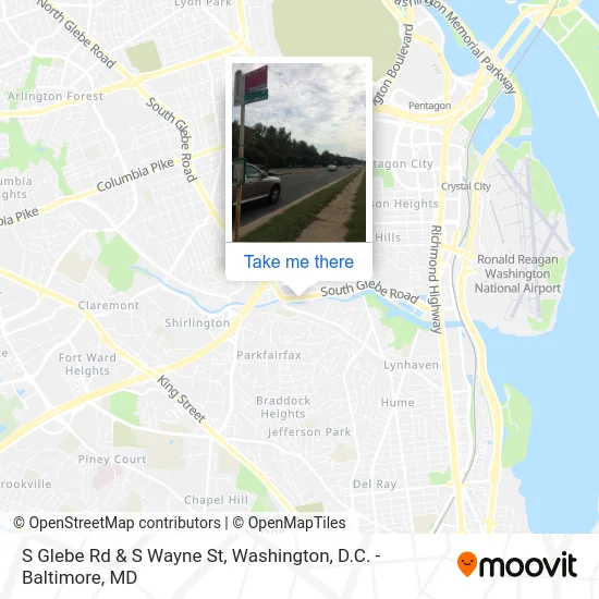 S Glebe Rd & S Wayne St map
