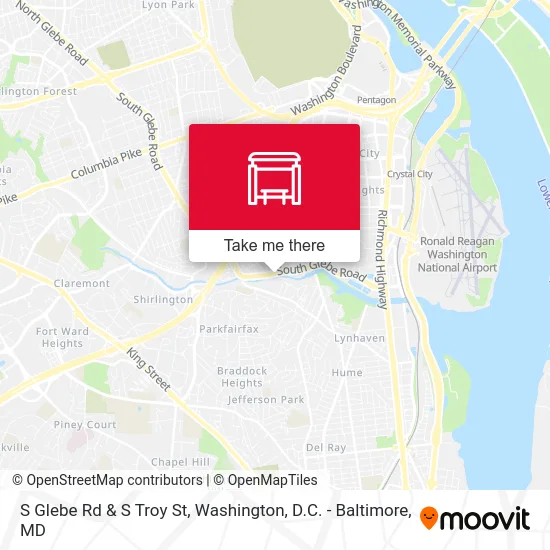S Glebe Rd & S Troy St map