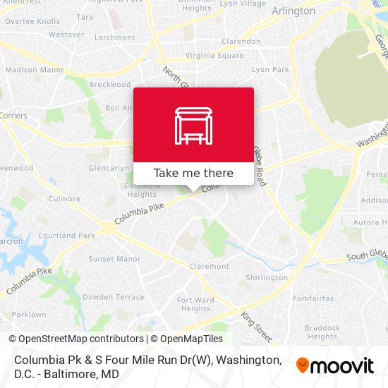 Columbia Pk & S Four Mile Run Dr(W) map